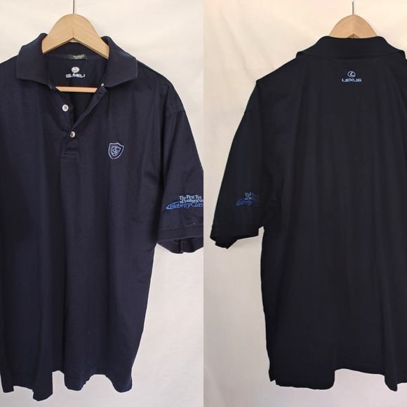 Marbas Other - Marbas Polo Golf Short Short Sleeve Navy Blue Cotton Lexus Nevada‎ Celebrity L